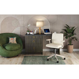 J COLLECTION Medora 61.5 in. W x 34.5 in. H x 24 in. D Textured Slab Walnut Simple Desk Bundle