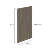 J COLLECTION Medora 61.5 in. W x 34.5 in. H x 24 in. D Textured Slab Walnut Simple Desk Bundle
