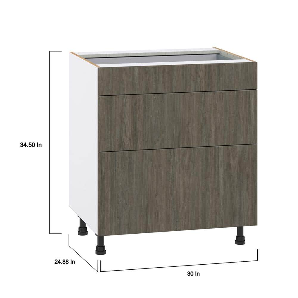 J COLLECTION Medora 61.5 in. W x 34.5 in. H x 24 in. D Textured Slab Walnut Simple Desk Bundle