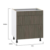 J COLLECTION Medora 61.5 in. W x 34.5 in. H x 24 in. D Textured Slab Walnut Simple Desk Bundle