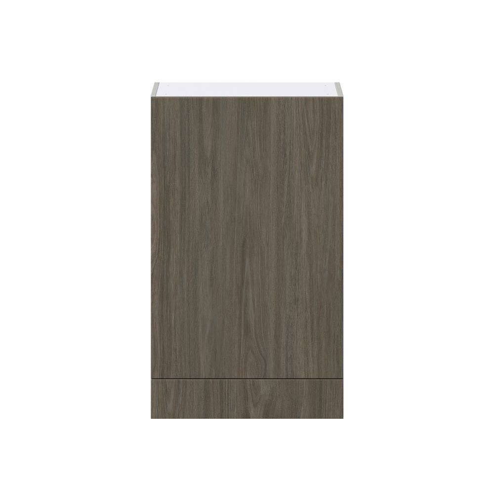 J COLLECTION Medora Textured 24 in. W x 40 in. H x 14 in. D Slab Walnut Assembled Wall Kitchen Cabinet with 1-Draw