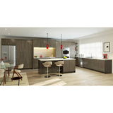 J COLLECTION 24 in. W x 40 in. H x 14 in. D Medora Textured Slab Walnut Assembled Wall Diagonal Corner Kitchen Cabinet