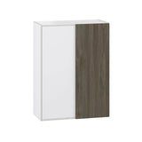J COLLECTION Medora Textured 30 in. W x 40 in. H x 14 in. D Slab Walnut Assembled Wall Blind corner Kitchen Cabinet