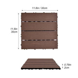 WRIGHTMASTER 0.98ft. x 0.98ft. Wood & Plastic Composite Interlocking Deck Tile in Walnut Vertical Stripes (19 sq. ft. per Box)