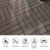 WRIGHTMASTER 0.98ft. x 0.98ft. Wood & Plastic Composite Interlocking Deck Tile in Walnut Vertical Stripes (19 sq. ft. per Box)