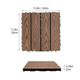 WRIGHTMASTER 0.98ft. x 0.98ft. Wood & Plastic Composite Interlocking Deck Tile in Walnut Wood Grain (19 sq. ft. per Box)