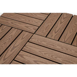 WRIGHTMASTER 0.98ft. x 0.98ft. Wood & Plastic Composite Interlocking Deck Tile in Walnut Wood Grain (19 sq. ft. per Box)