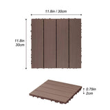 WRIGHTMASTER 0.98ft. x 0.98ft. Quick Deck PVC Plastic Interlocking Deck Tile in Walnut (33.5 sq. ft. Per Box)