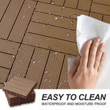 WRIGHTMASTER 0.98ft. x 0.98ft. Quick Deck PVC Plastic Interlocking Deck Tile in Walnut (33.5 sq. ft. Per Box)