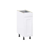 J COLLECTION Wallace Painted Shaker 12 in. W x 34.5 in. H x 24 in. D Warm White Assembled Base Kitchen Cabinet with a Drawer