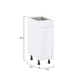 J COLLECTION Wallace Painted Shaker 12 in. W x 34.5 in. H x 24 in. D Warm White Assembled Base Kitchen Cabinet with a Drawer
