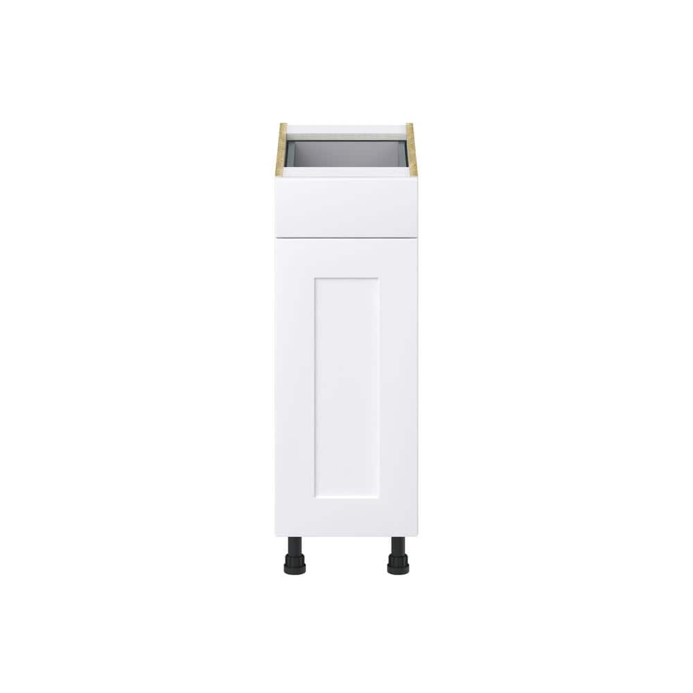 J COLLECTION Wallace Painted Shaker 12 in. W x 34.5 in. H x 24 in. D Warm White Assembled Base Kitchen Cabinet with a Drawer