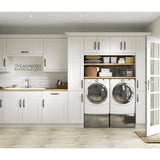 J COLLECTION Wallace Painted Warm White Shaker Assembled Shallow Base Kitchen Cabinet with Door (24 in. W x 34.5 in. H x 14 in. D)