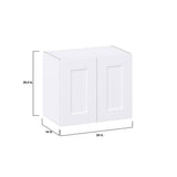 J COLLECTION Wallace Painted Warm White Shaker Assembled Wall Kitchen Cabinet with Full Height Doors (24 in. W x 20 in. H x 14 in. D)