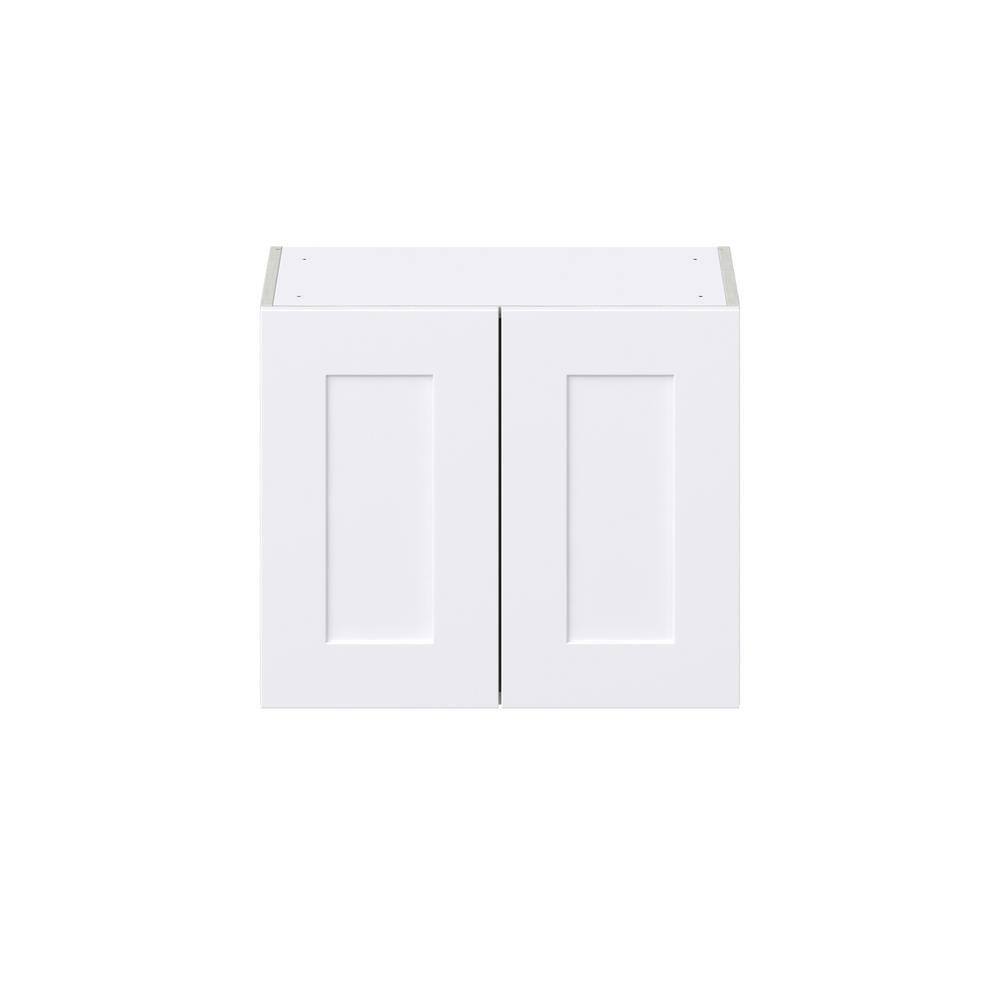 J COLLECTION Wallace Painted Warm White Shaker Assembled Wall Kitchen Cabinet with Full Height Doors (24 in. W x 20 in. H x 14 in. D)