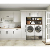 J COLLECTION 30 in. W x 94.5 in. H x 24 in. D Wallace Painted Warm White Shaker Assembled Pantry Micro Kitchen Cabinet with Drawers