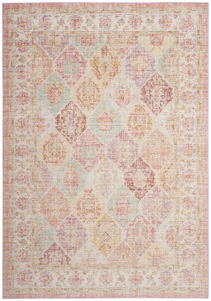 Safavieh Windsor Zari 5 x 7 Pink/Multi Indoor Distressed Overdyed Vintage Area Rug