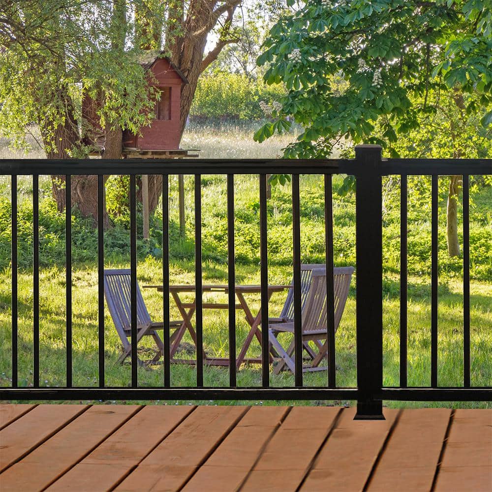 Weatherables Arlington 36 in. H x 72 in. W Textured Black Aluminum Railing Kit