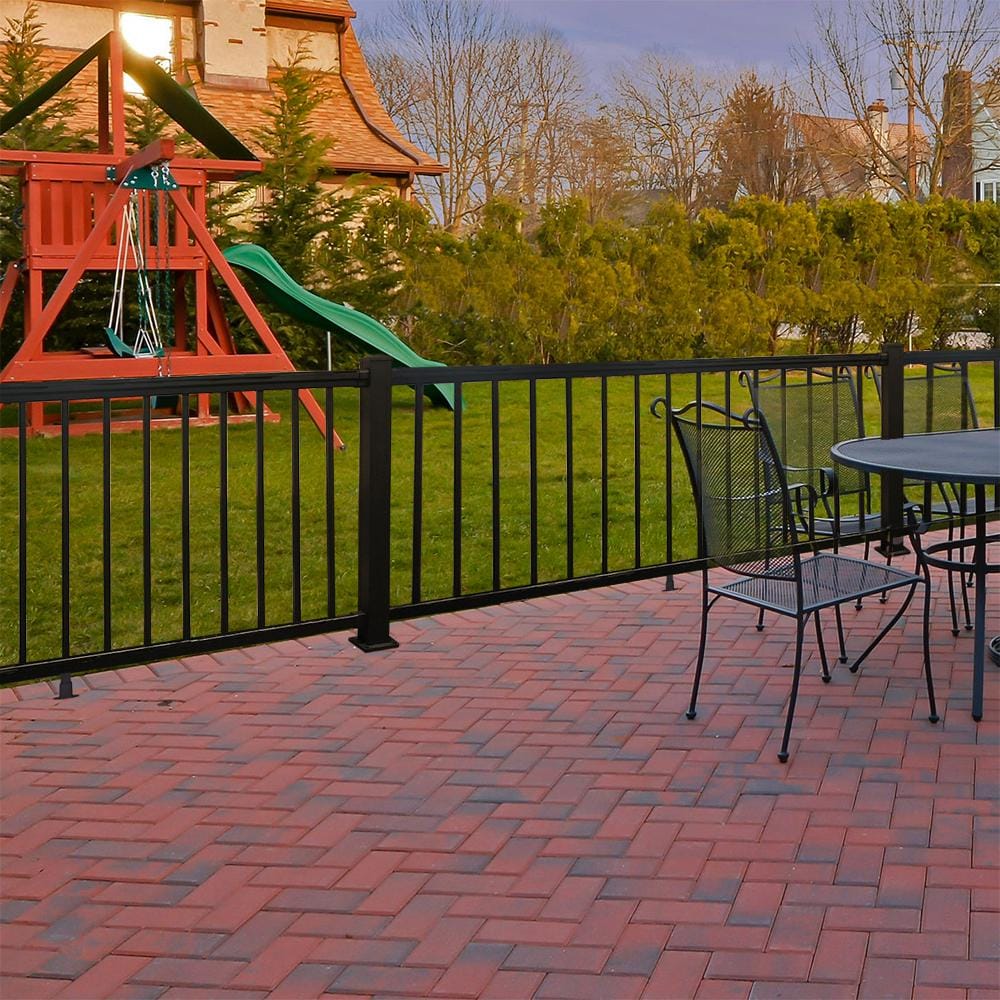 Weatherables Arlington 36 in. H x 72 in. W Textured Black Aluminum Railing Kit