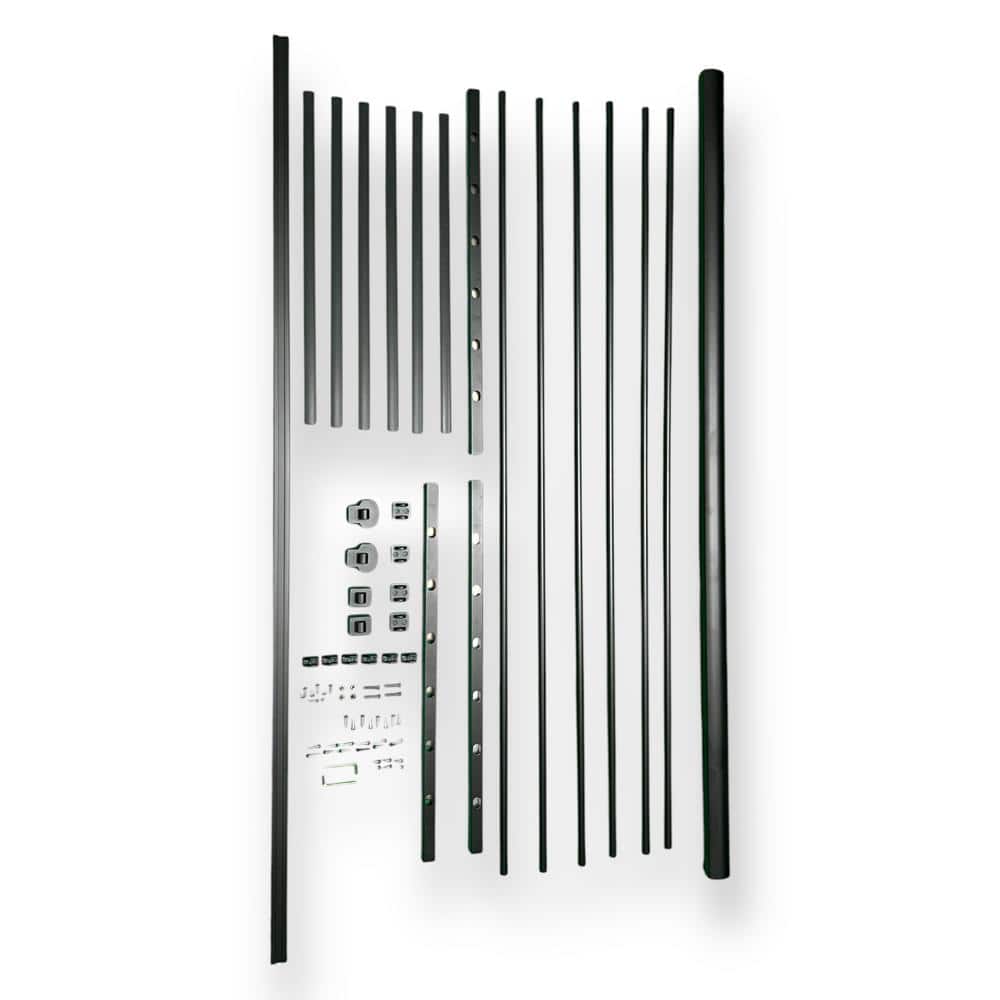 Weatherables Georgetown 36 in. H x 72 in. W Textured Black Aluminum Rod Stair Railing Kit