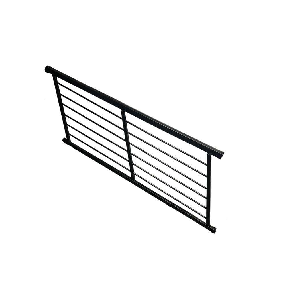 Weatherables Georgetown 36 in. H x 72 in. W Textured Black Aluminum Rod Stair Railing Kit