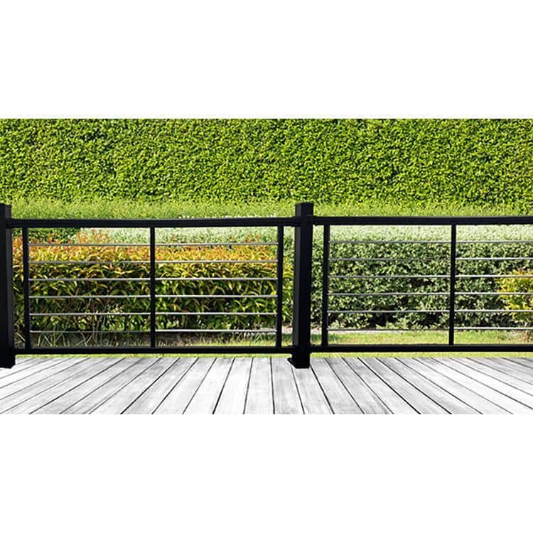 Weatherables Cornell 36 in. H x 72 in. W Textured Black and Silver Horizontal Aluminum Rod Straight Railing Kit