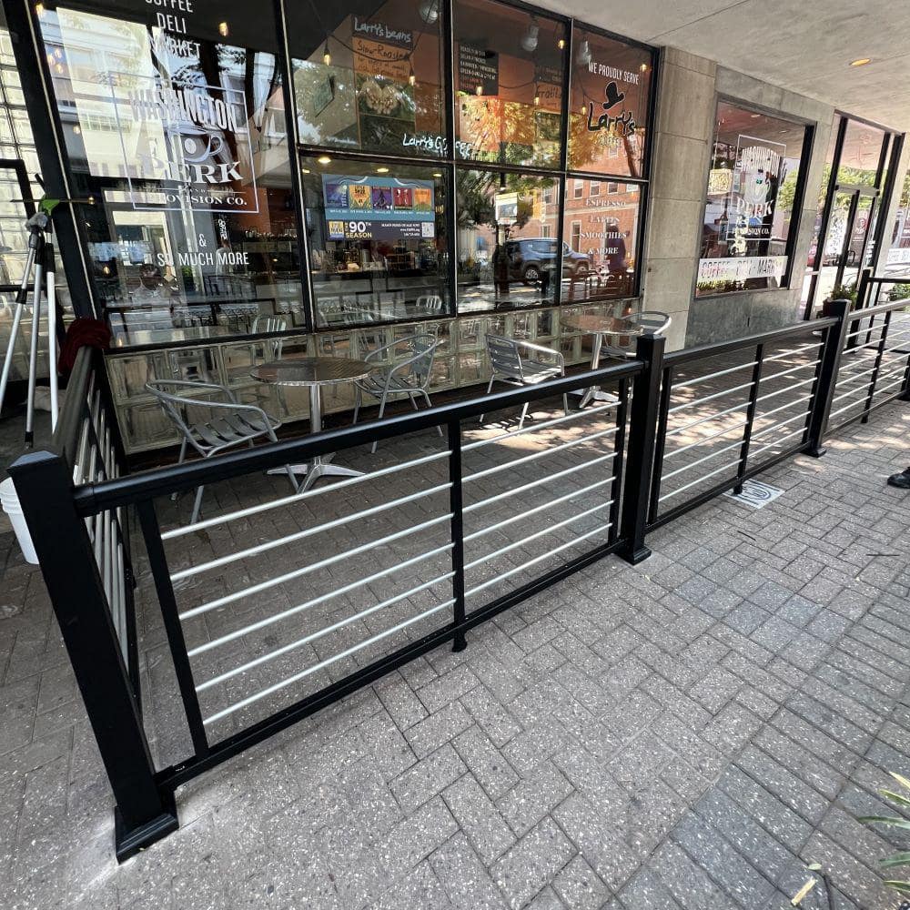 Weatherables Cornell 36 in. H x 72 in. W Textured Black and Silver Horizontal Aluminum Rod Straight Railing Kit