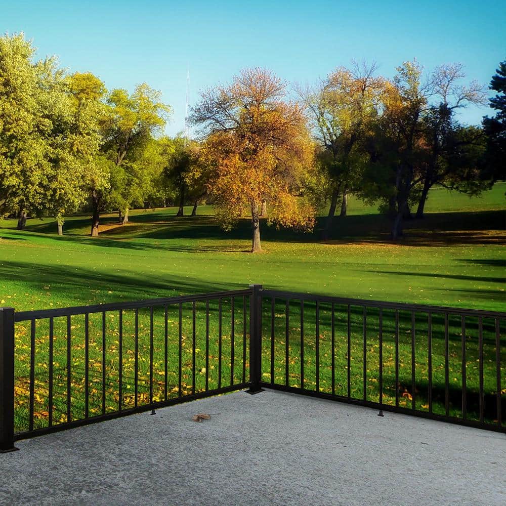 Weatherables Arlington 42 in. H x 72 in. W Textured Black Aluminum Railing Kit