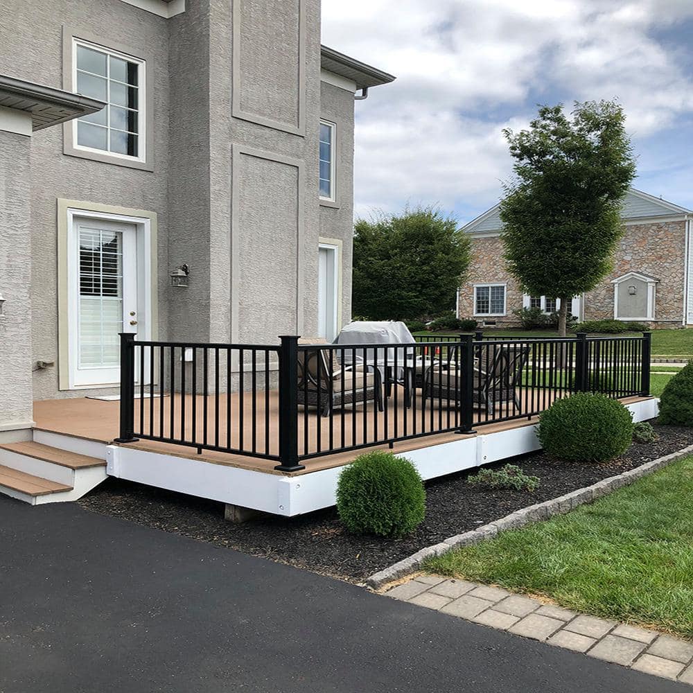 Weatherables Stanford 36 in. H x 72 in. W Textured Black Aluminum Railing Kit
