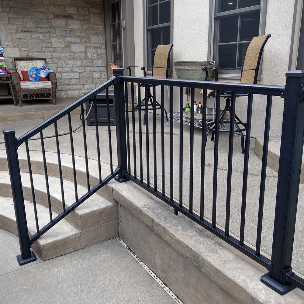 Weatherables Stanford 36 in. H x 72 in. W Textured Black Aluminum Railing Kit