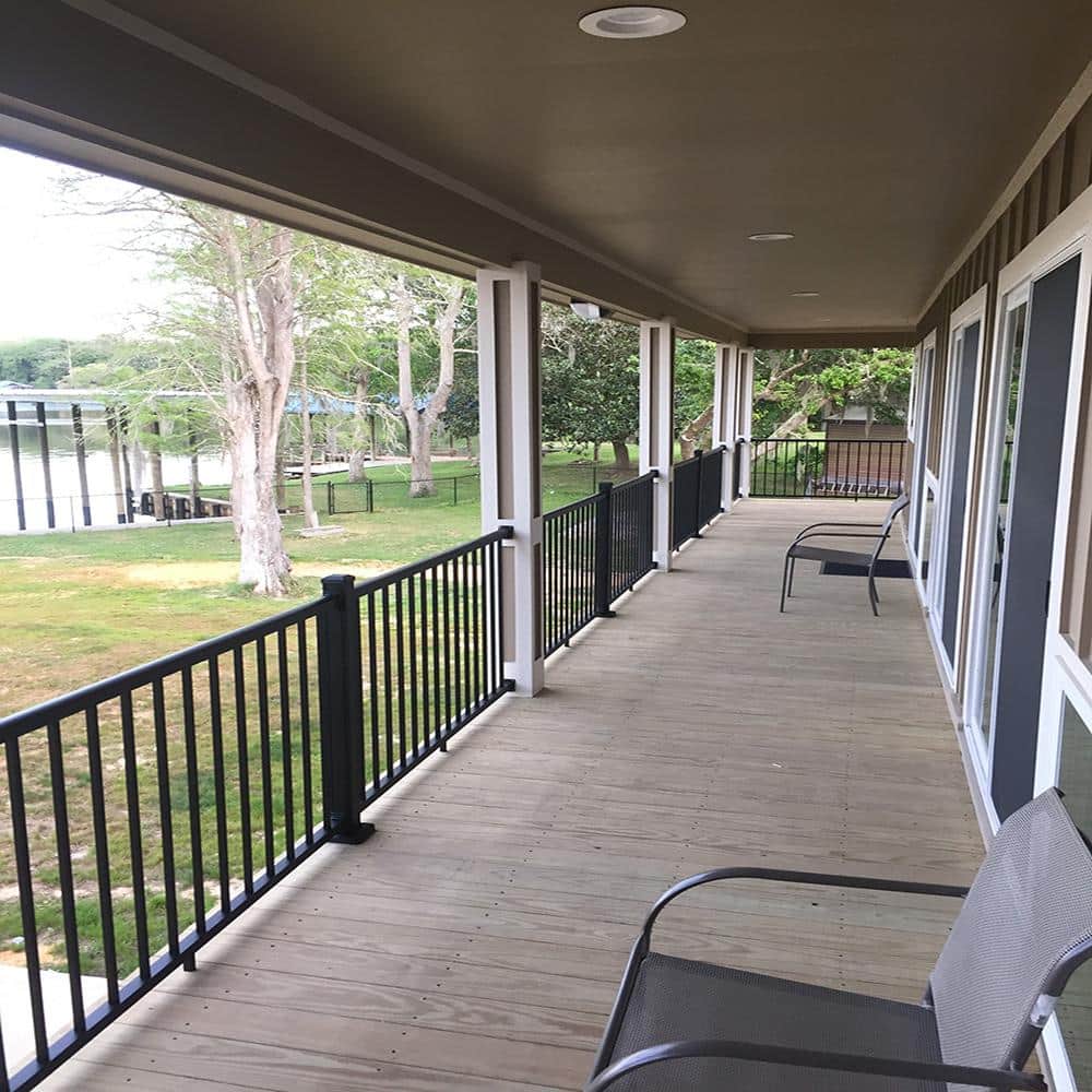 Weatherables Stanford 36 in. H x 72 in. W Textured Black Aluminum Railing Kit