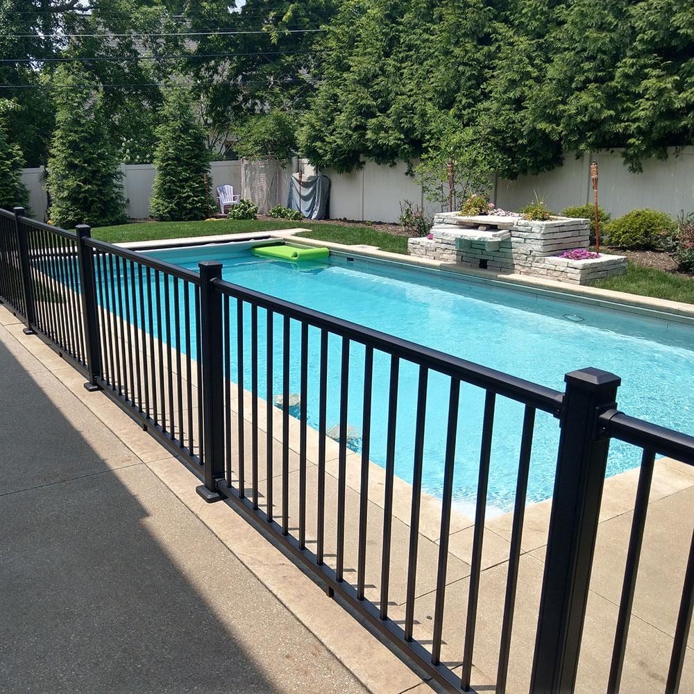 Weatherables Stanford 36 in. H x 72 in. W Textured Black Aluminum Railing Kit