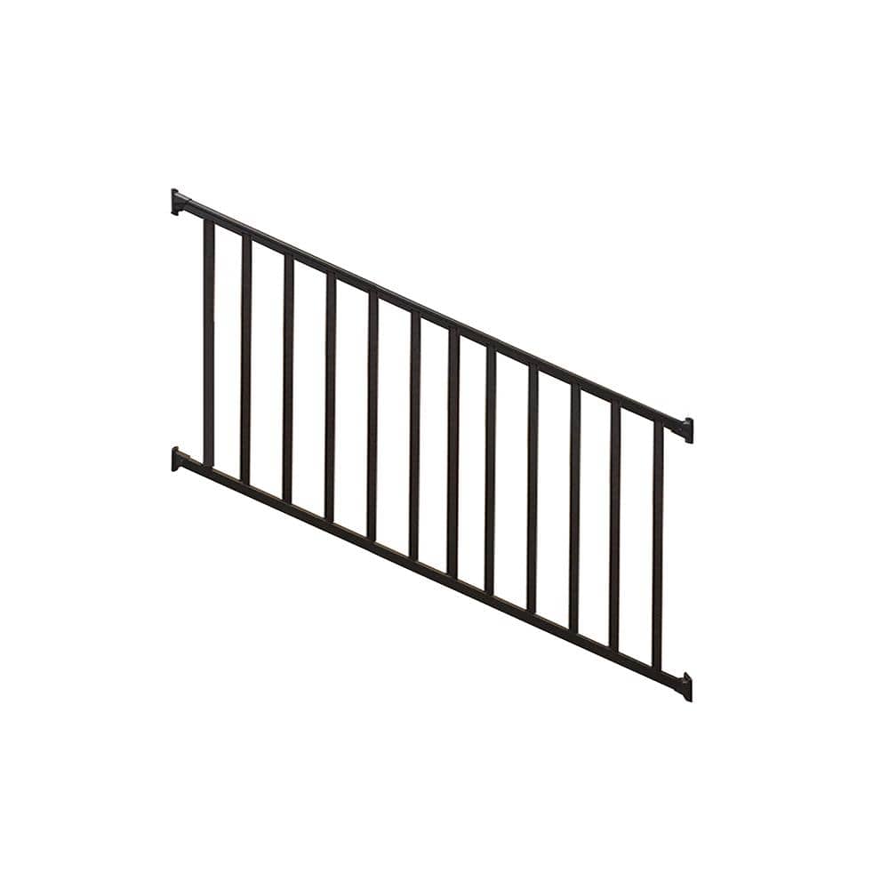 Weatherables Stanford 36 in. H x 72 in. W Textured Black Aluminum Stair Railing Kit