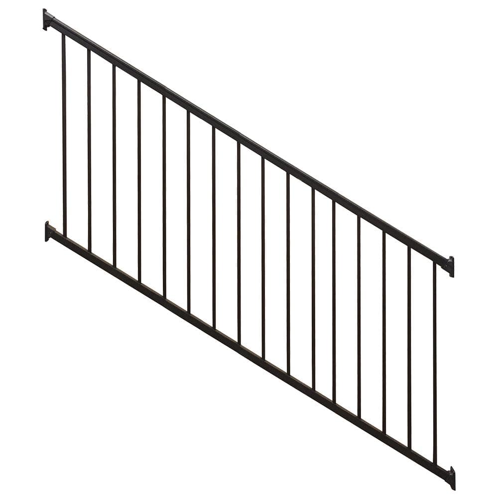Weatherables Stanford Black 42 in. H x 96 in. W Textured Aluminum Stair Railing Kit
