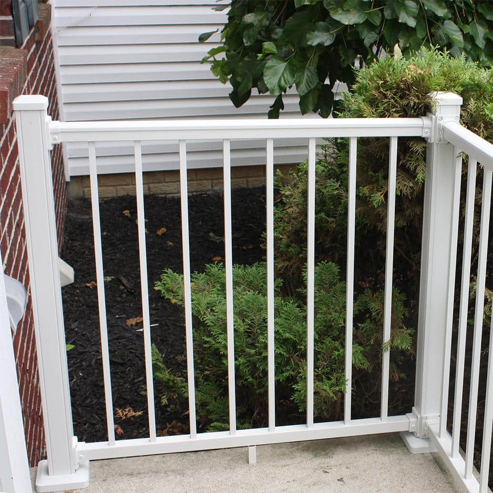 Weatherables Stanford 36 in. H x 96 in. W Textured White Aluminum Railing Kit