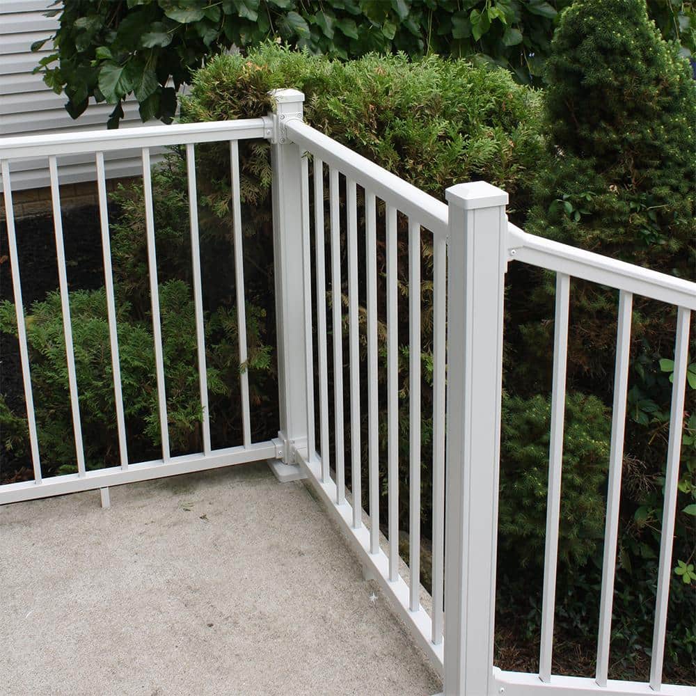 Weatherables Stanford 36 in. H x 96 in. W Textured White Aluminum Railing Kit