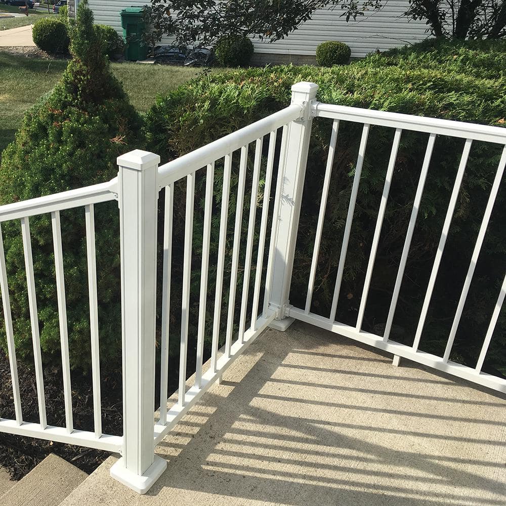 Weatherables Stanford 36 in. H x 96 in. W Textured White Aluminum Railing Kit