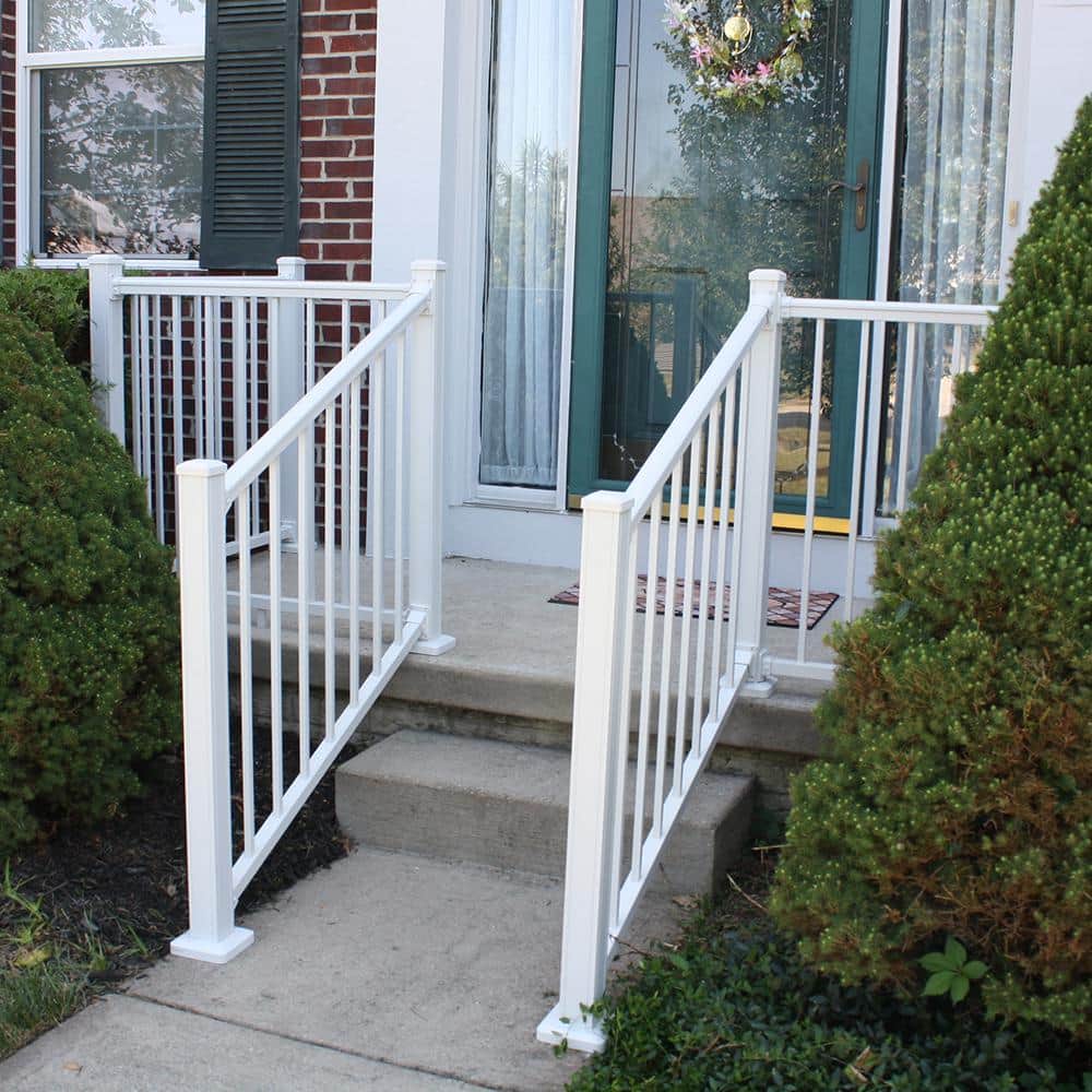Weatherables Stanford 42 in. H x 96 in. W Textured White Aluminum Railing Kit