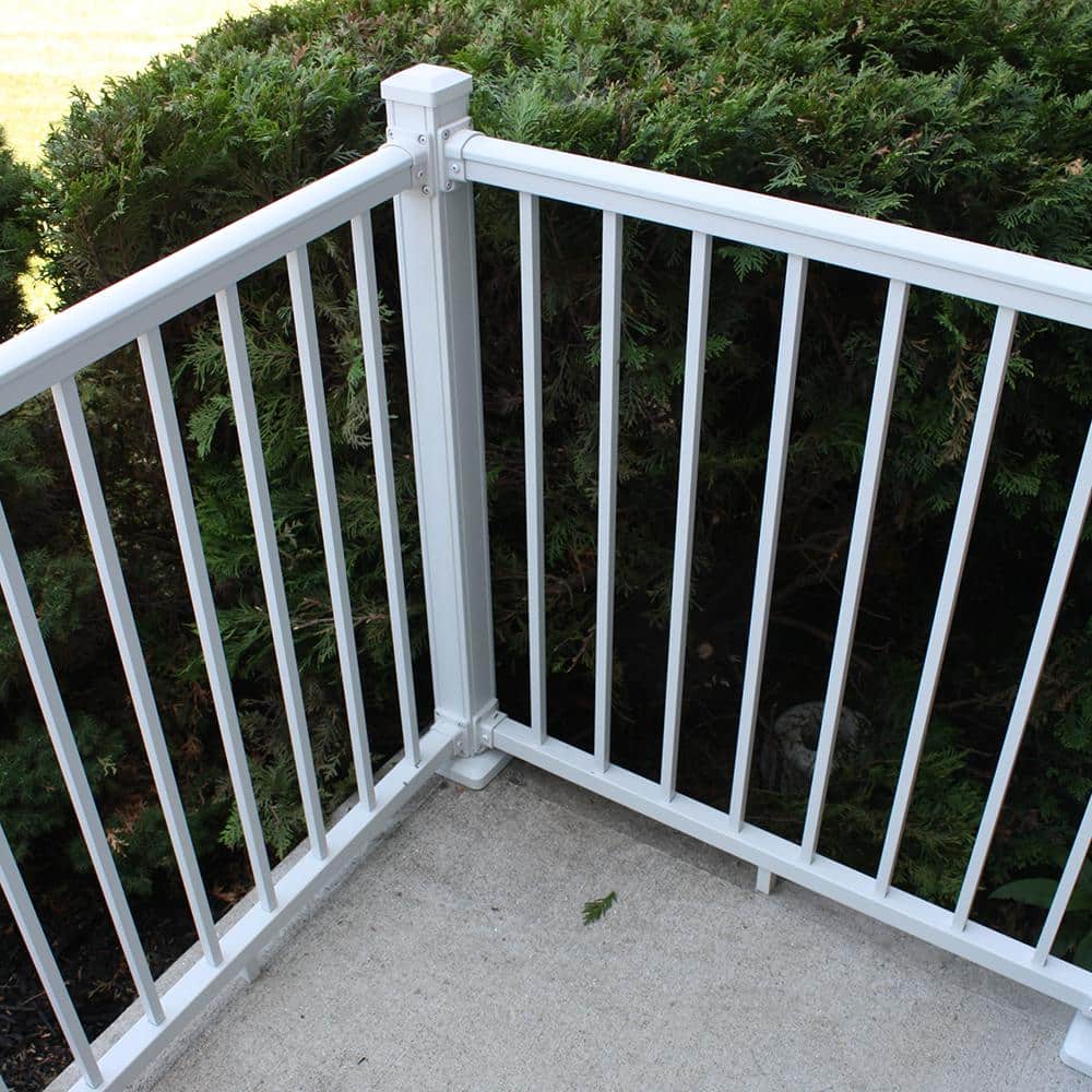 Weatherables Stanford 42 in. H x 96 in. W Textured White Aluminum Railing Kit