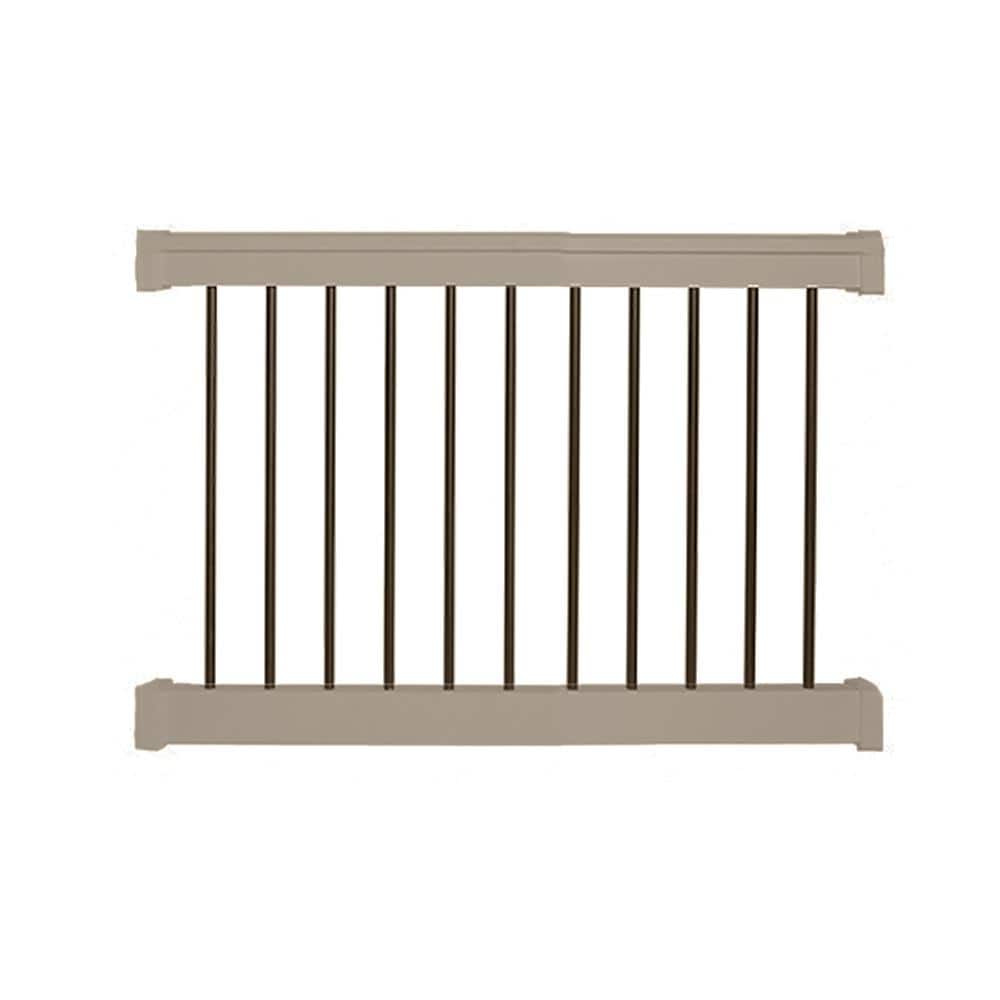 Weatherables Bellaire 3 ft. H x 4 ft. W Khaki Vinyl Railing Kit