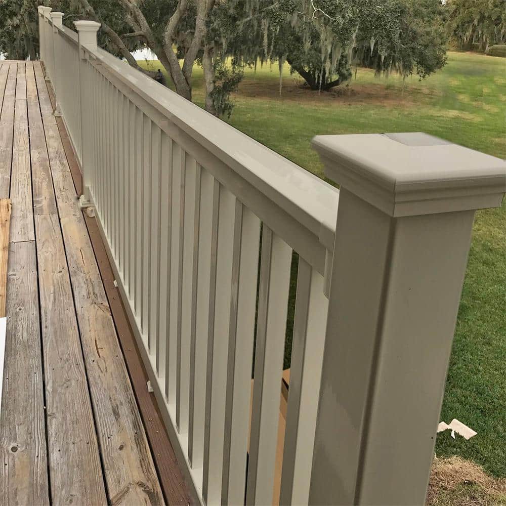 Weatherables Vanderbilt 3 ft. H x 6 ft. W Khaki Vinyl Railing Kit