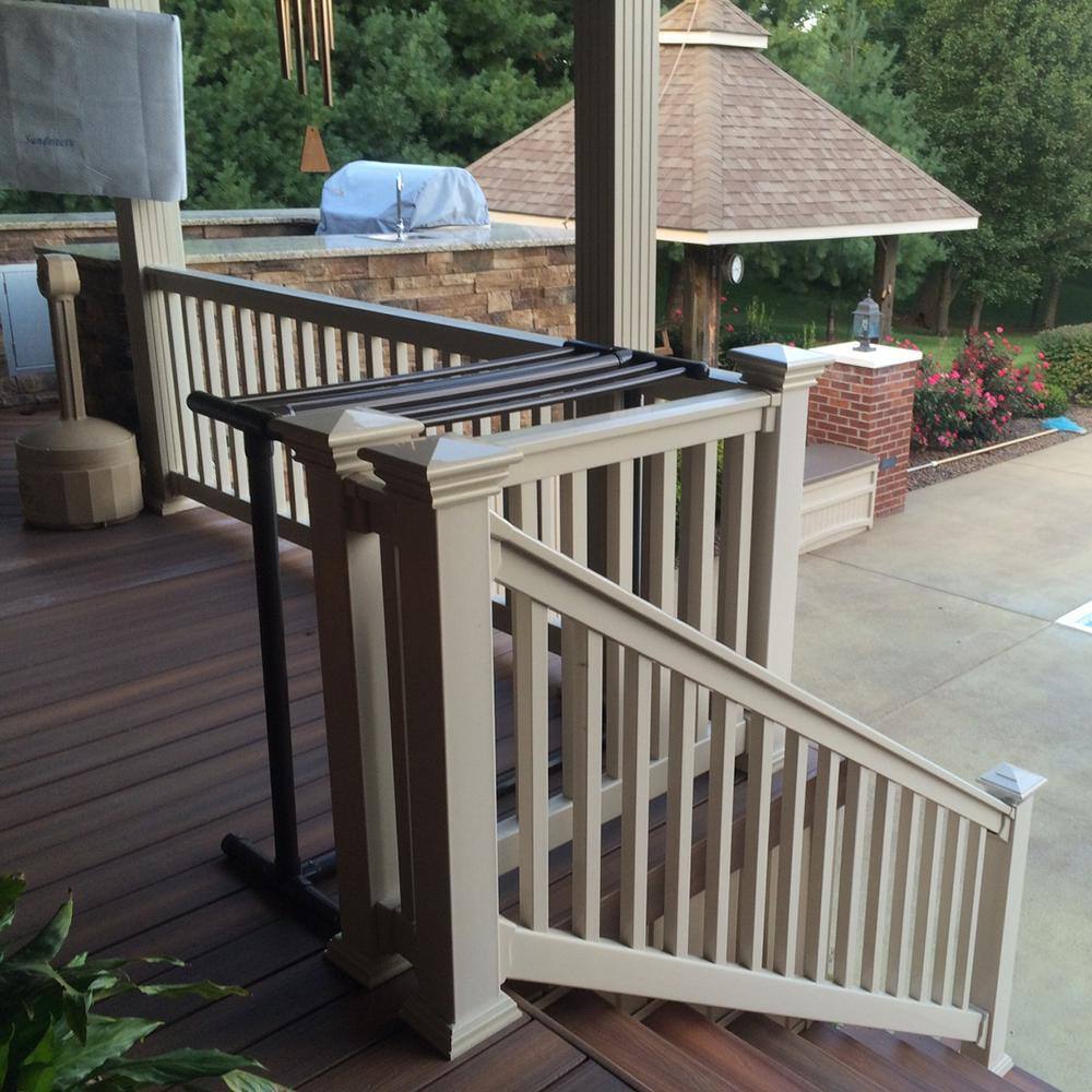 Weatherables Vanderbilt 3 ft. H x 6 ft. W Khaki Vinyl Railing Kit