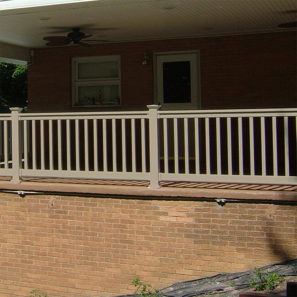 Weatherables Vanderbilt 3.5 ft. H x 8 ft. W Khaki Vinyl Railing Kit
