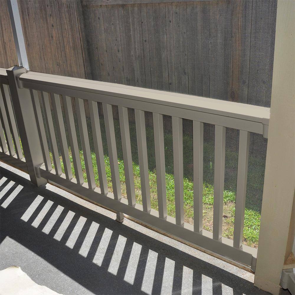Weatherables Vanderbilt 3.5 ft. H x 8 ft. W Khaki Vinyl Railing Kit