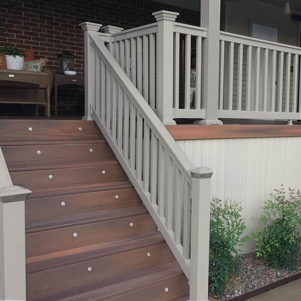 Weatherables Vanderbilt 3.5 ft. H x 8 ft. W Tan Vinyl Railing Kit
