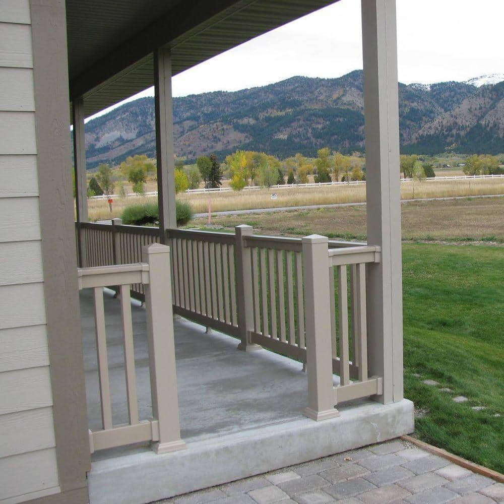Weatherables Vanderbilt 3.5 ft. H x 8 ft. W Tan Vinyl Railing Kit