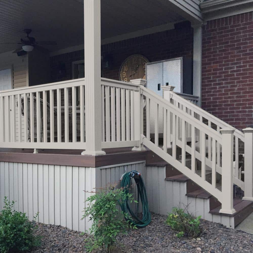 Weatherables Vanderbilt 3.5 ft. H x 8 ft. W Tan Vinyl Railing Kit