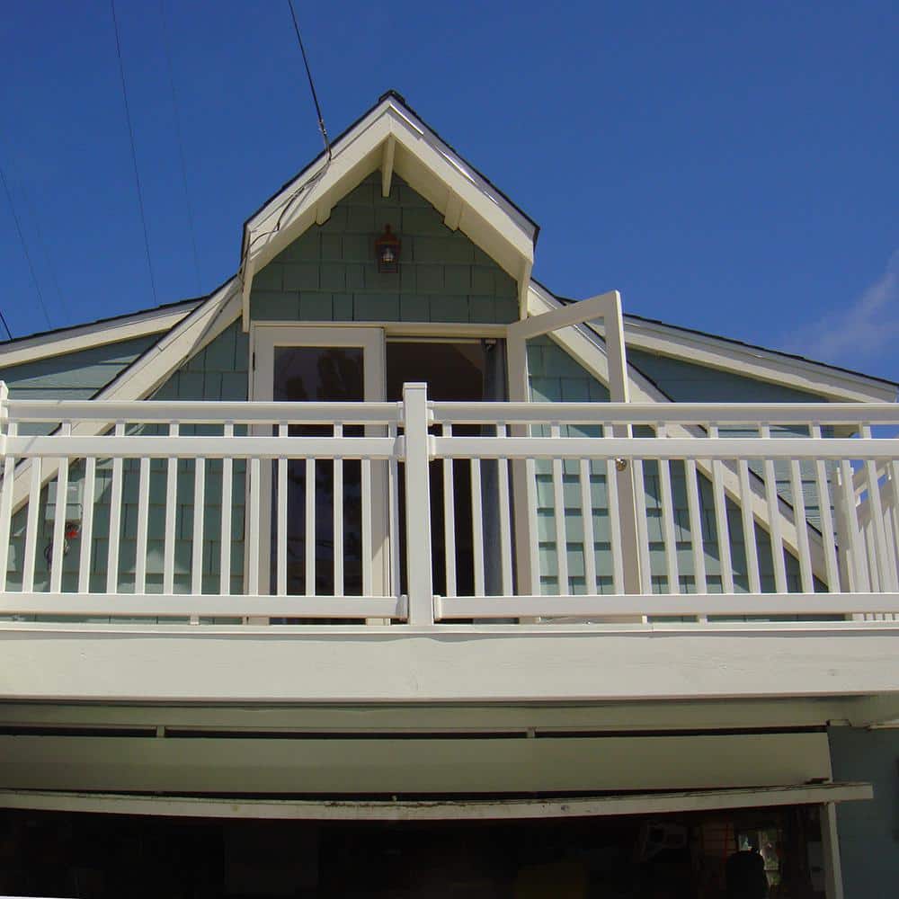 Weatherables Hallandale 3.5 ft. H x 8 ft. W Vinyl White Railing Kit