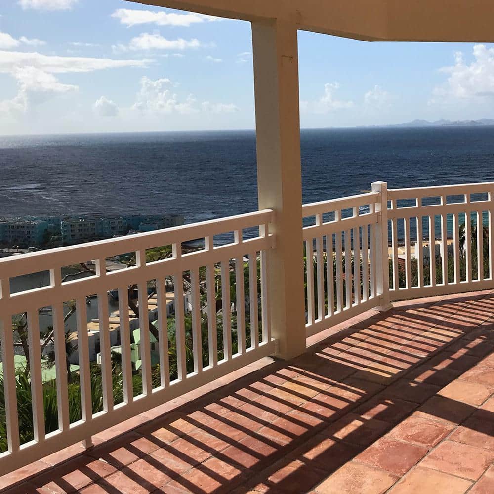 Weatherables Hallandale 3.5 ft. H x 8 ft. W Vinyl White Railing Kit