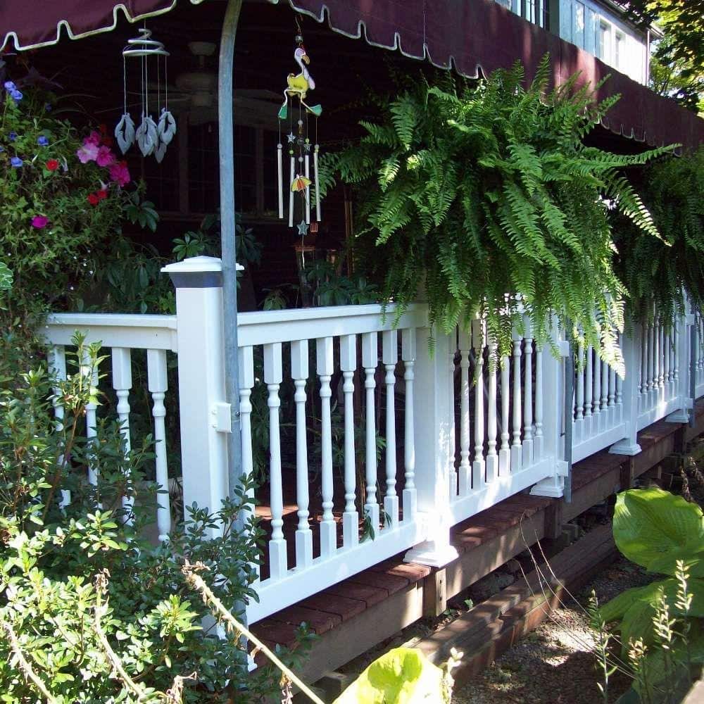 Weatherables Delray 3 ft. H x 4 ft. W Vinyl White Railing Kit with Colonial Spindles